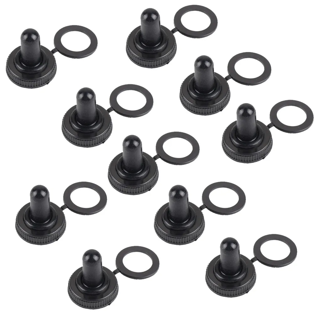 10 stks 6mm, 12mm Zwart Rubber Toggle Large Switch Hats Waterdichte Boot Cover Cap B00076 Bard