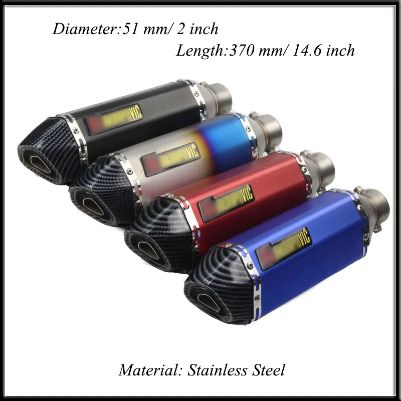 Length 370 Mm 14.6 Inch Universal Motorcycle Exhaust Muffler Pipe