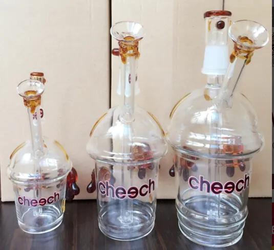 HOT Dabuccino Bubbler Cheech Cup Oil Rig Glass Tornado Percolator with One Pair of Tortoise Glass Hookah Cup Glass Bong