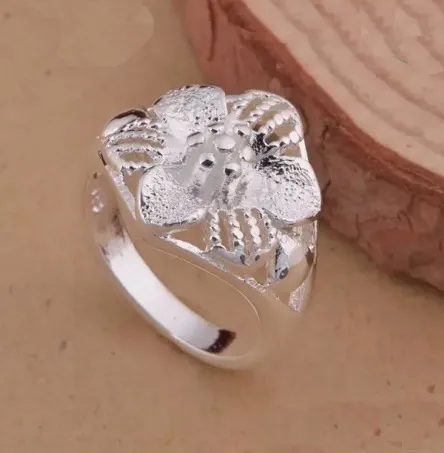 Кольца-кольца, ювелирные изделия из серебра 925 пробы, смешанный стиль, кольцо из стерлингового серебра 925 пробы с цветком, модные украшения, новый дизайн, рождественский подарок для wom8751682