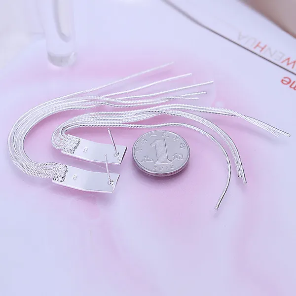 nuovissima collana di gioielli in vimini placcato in argento sterling donna DN095, popolari orecchini in argento 925