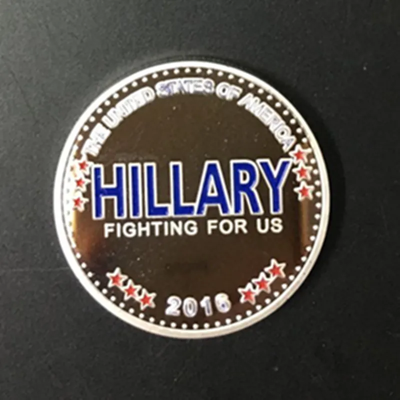 Hillary Clinton The 2016 United States Candidate argent et 24K plaqué or véritable ensemble de pièces de monnaie en métal souvenir