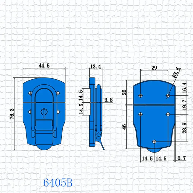 6405type metal hasp industrial instrument lock tool case box buckle aluminium alloy box hasp wooden case lock hardware part