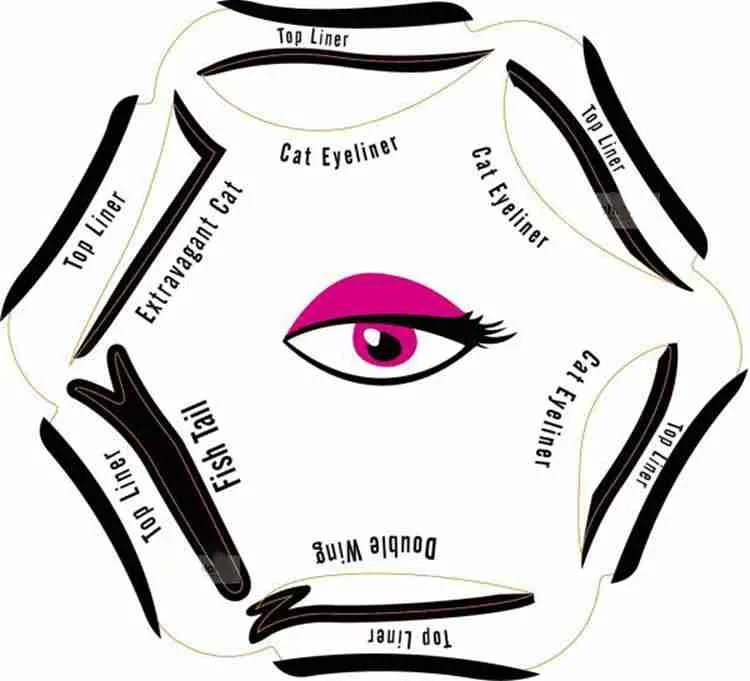 DHL 6 in 1 multifunzione Eye Stencil Cat Eyeliner Stencil Eye Liner Template Card Coda di pesce Doppia ala Eyeliner Sten1625158