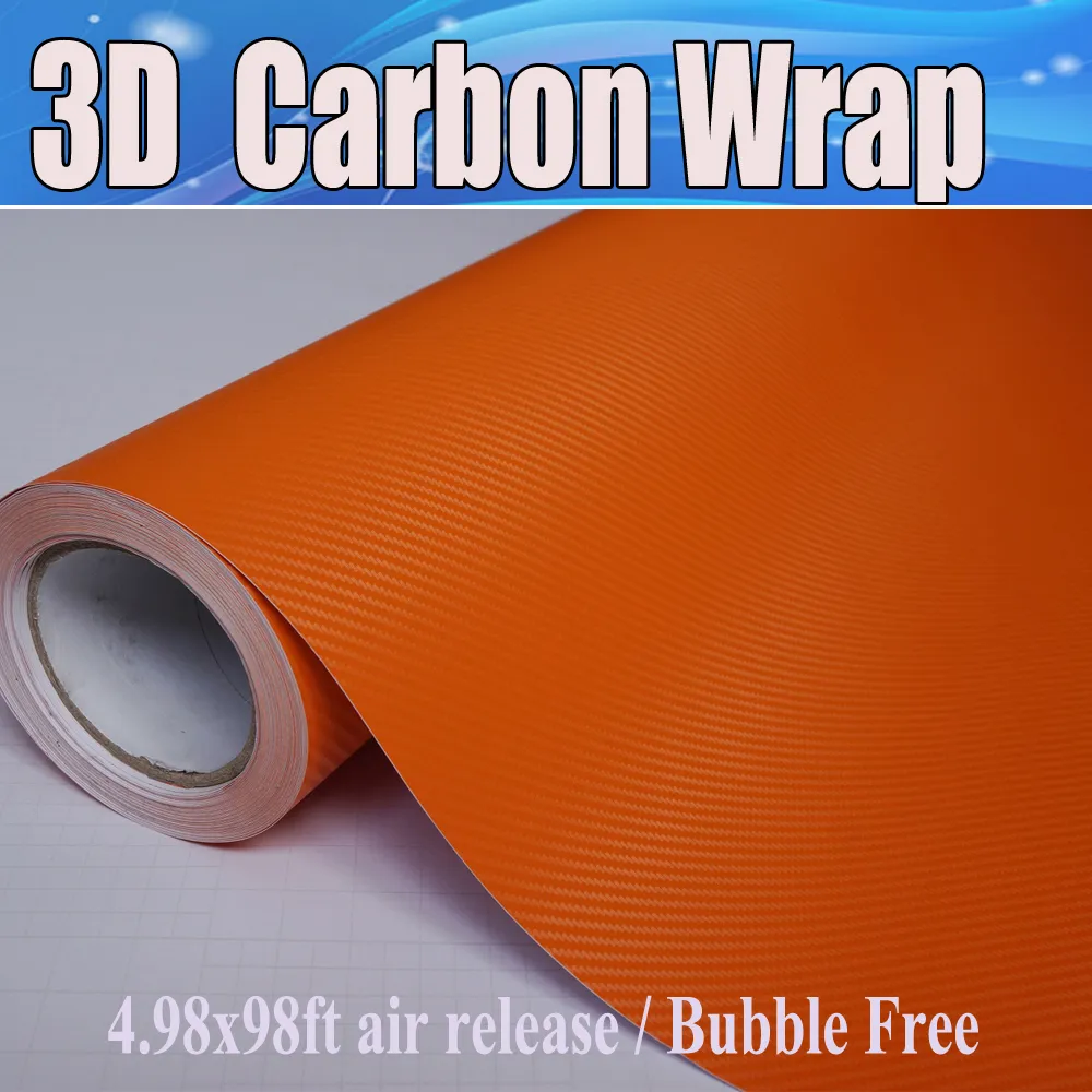 OREGA 3D COBARIBIBER VINYL CAR FOLK FILM LUFTBUBBLE Gratis bil Styling Gratis frakt Tjocklek 0,18 mm Carbon Laptop 1.52x30M/Roll