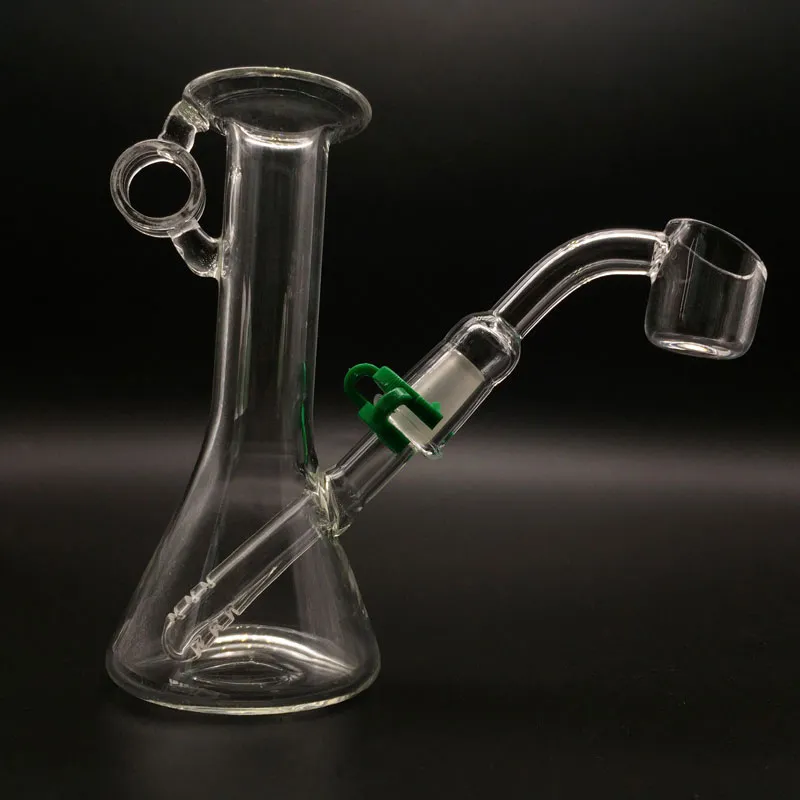 4,0 pouces mini bécher en verre Bongs 10mm Joint mâle mini Dab Rigs avec des conduites d'eau en verre à ongles en quartz de 2mm d'épaisseur