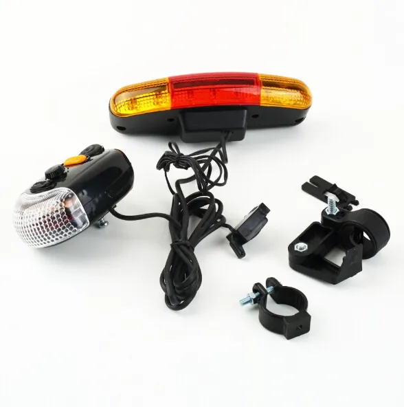 moutain bicycle turn signal directional brake light 8-sound horn bike front rear tail light free shipping
