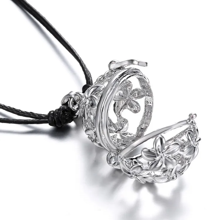 Sound Pearl Cage Lockets Floating Pendant Necklace With Floating Sound