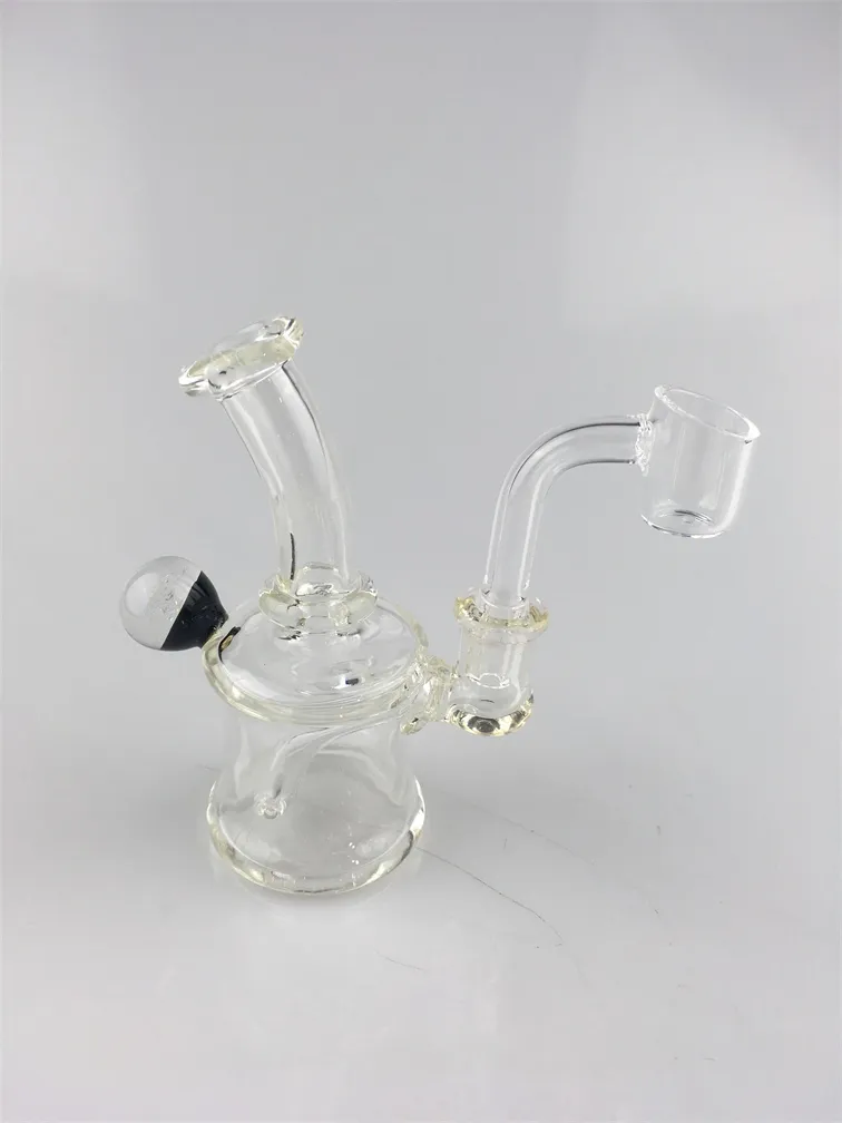 HFDGLASS 소재 미니 유리 봉 솜 흡연 파이프 오일 조작 10mm 유리 그릇