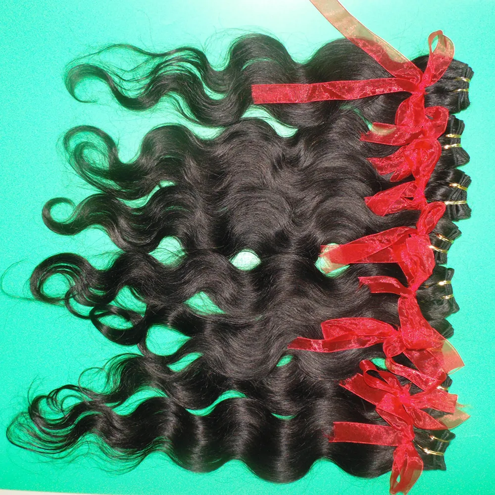 Gran stock /lote 7A Extensinas humanas de cabello malasio más barato tejido de ondas corporales Bundles Wefts Envío rápido