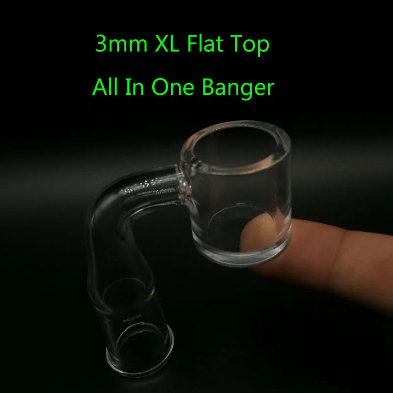 2017 New 4mm Thick Bottom Flat Top Quartz Banger Nail 3mm 25mmOD XL 10mm 14mm 18mm Male Female Quartz Bangers Nails