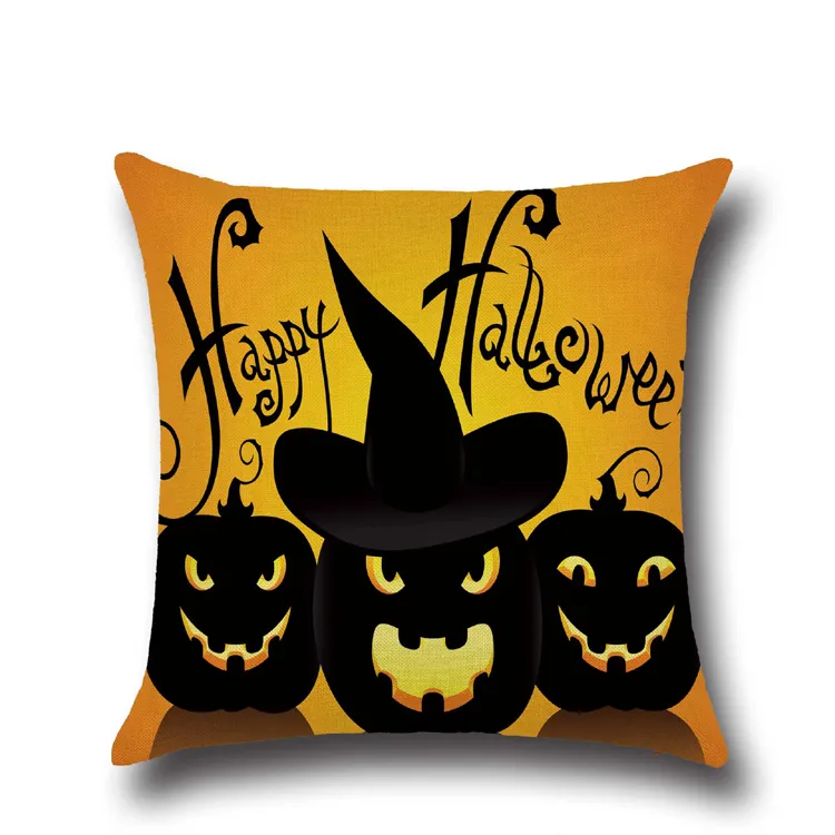 Halloween Pumpkin Witch Cushion Cover Cartoon Halloween Style Pillow Cover Home Decorative Cushion Cases Festival Gift YLCM