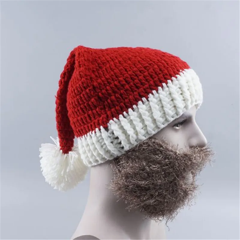 Partihandel röd ull hattar för män mode stickade mössa Santa Claus julmänniska med ansiktsmask set unisex vinter hatt ouc2111