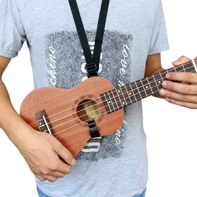 Réglable Ukulele Sangle Guitare Mandoline Instrument Crochet Noir