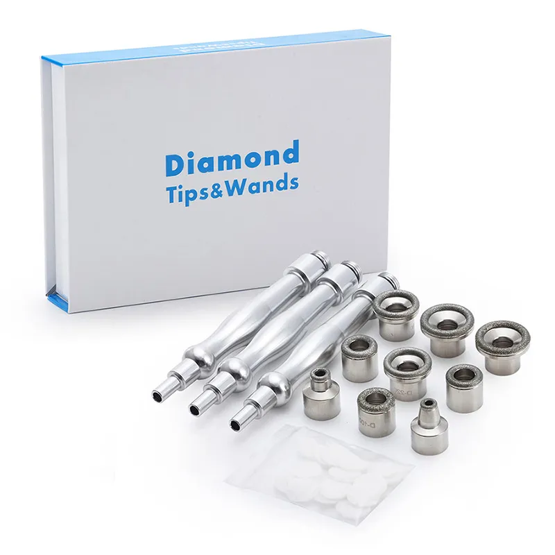 Microdermabrasion Diamond TipsWands с 9 шт. Diamond Tips 3шт. Жезлы Хлопковый фильтр для пилинга кожи Бесплатная доставка