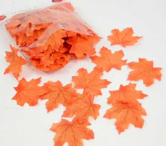 New Arrive 100Pcs Artificial Cloth Maple Leaves Multicolor Autumn Fall Leaf For Art Scrapbooking Wedding Bedroom Wall Party Decor Craft
