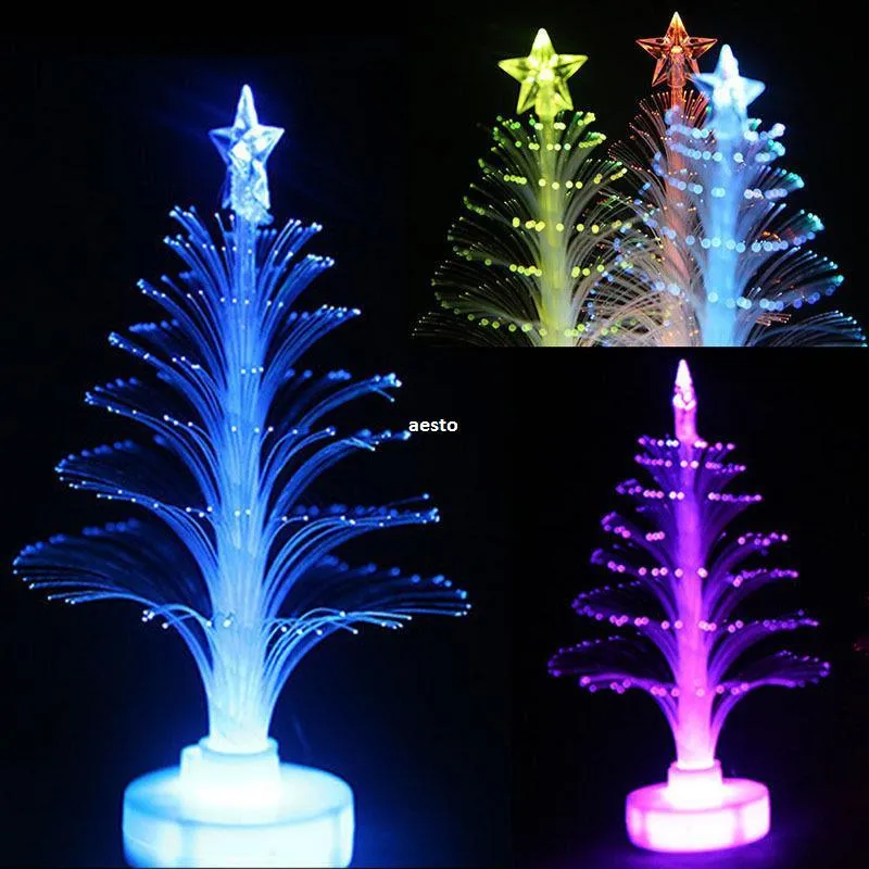 Sales Color Changing LED Fiber Optic Nightlight Xmas Tree Lamp Light Kids Gift #B591