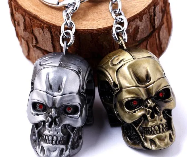 Cool 3D Skull Shape Metal Sleutelhanger Sleutelhanger Legering Sleutelhouder Ringen