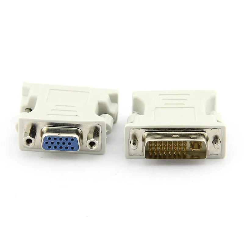 DVI 24 + 1 남성 VGA 여성 어댑터 어댑터 DVI-D DVI-I DVI-AVI -D 남성 VGA 여성 어댑터 커넥터 변환기 금속 나사