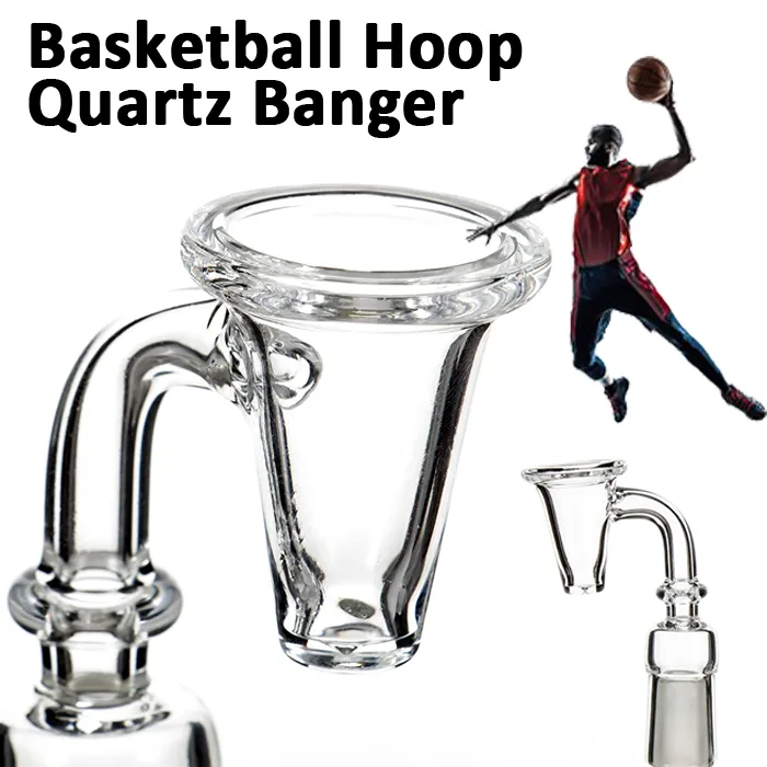 4MM 5MM thick Quartz Banger Nail Domeless Basketball Hoop Styled 10mm,14.4mm 18.8mm male female for glass bongs water pipes