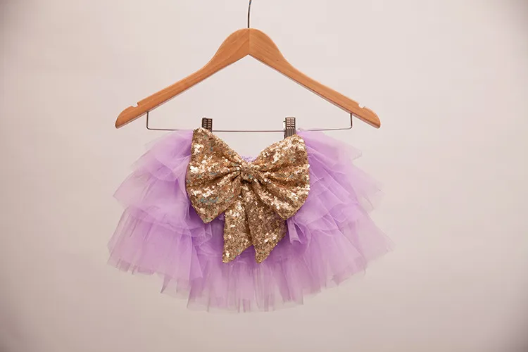 2017 Yaz Yeni Kız Etekler Altın Sequins Yay Gazlı Bez Çok Katmanlı Kabarcık Etek Kız Tutu Etek Noel Partisi Etekler Skorts Çocuk Giyim