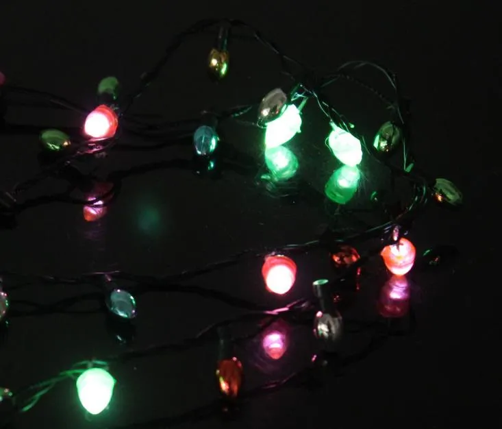 Wholesale Led Necklace Necklaces Flashing Beaded Light Toys Christmas gift DHL Fedex 