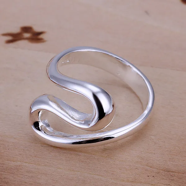 Nieuwe collectie S vrouwen sterling verzilverde sieraden ring DMSR113 populaire 925 zilveren plaat vinger ringen Band Rings295H