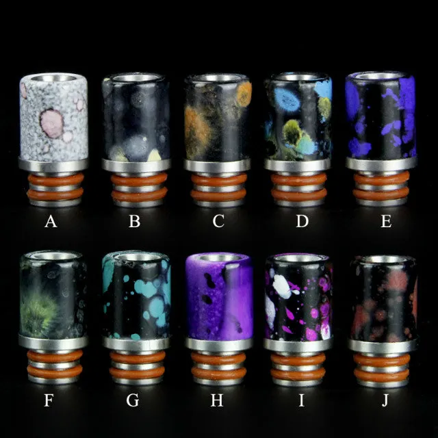 13 Style Stainless Steel Airflow Wide Bore Skull 510 Ego Drip tips Pyrex Glass Metal Jade Stone Turquoise Drip tip Resin Ceramic Mouthpiece