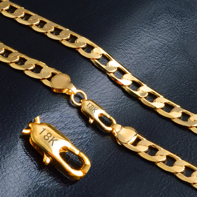 YHAMNI Pure Gold Mens Gold Chain Necklace With 18KStamp New Fashion