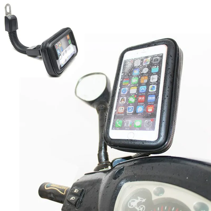 DHL-freies Motorrad wasserdichtes Handy-Case-Tasche Motorrad Rückspiegel-Halterungshalter für Samsung für iPhone