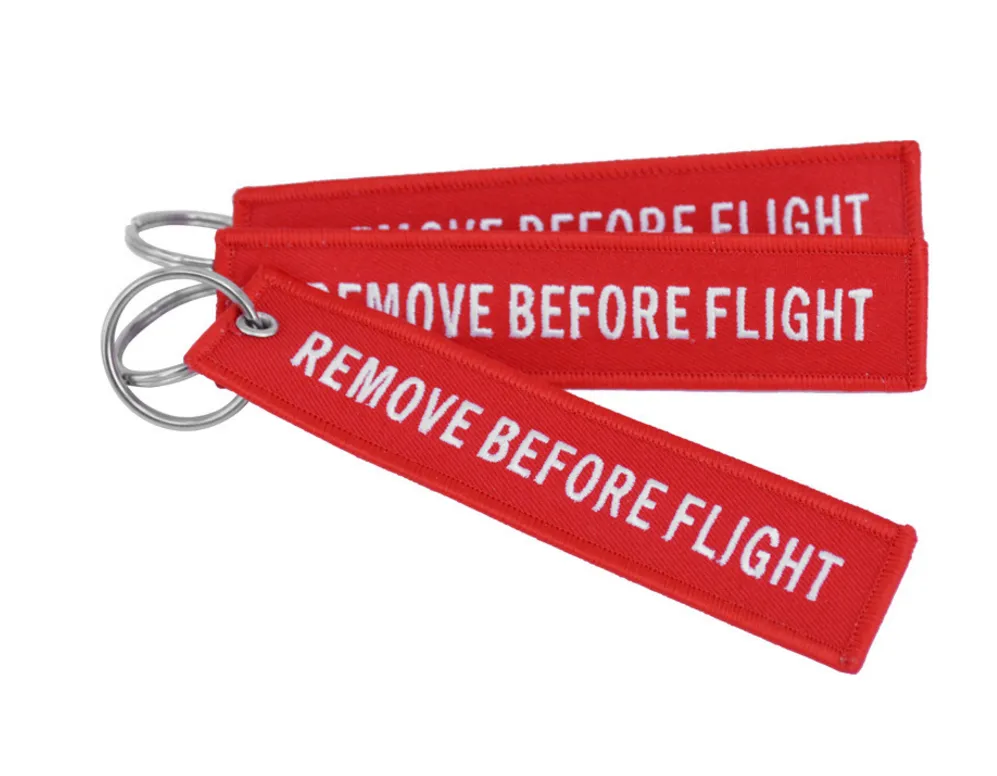 Anneau de touche de tissu créatif drôle Retirer avant le vol Keychain Pilot Pilot Crew Tag Luggage Cayring4009006