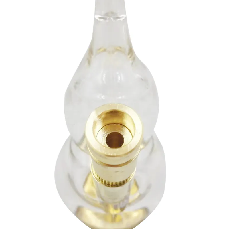 Atacado tubos de vidro portáteis de Bronze Forma de cabaça Tubos de Tabaco Cachimbos de Água Cachimbo de Água Do Vintage De Cobre De Metal Acrílico Hookah Bongs