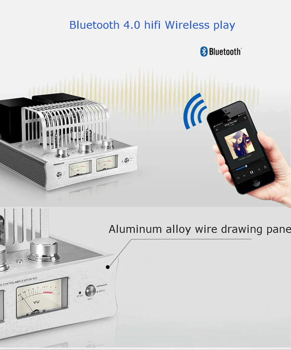 Nobsound DX-925 HiFi-Leistungsverstärker, elektronischer Röhrenverstärker, Bluetooth-Verstärker, HiFi-Hybrid-Single-Ended-Klasse-A-Endstufe