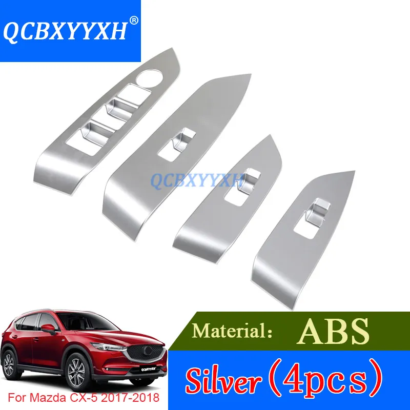 QCBXYYXH Decorazioni Interne Adesivi ABS Car Styling Mazda CX-5 2017 2018 Auto Porta Finestra Ascensore Interruttore Pannello Paillettes
