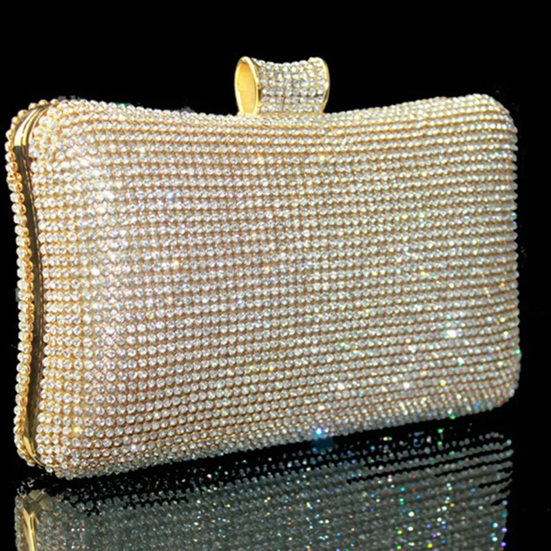 Hot Royal Women's Lady Fashion Swarovski Crystal Soirée Pochette Sac à main Sac à main Sac à bandoulière Mariage Sac de mariée Accessoires - DT3296