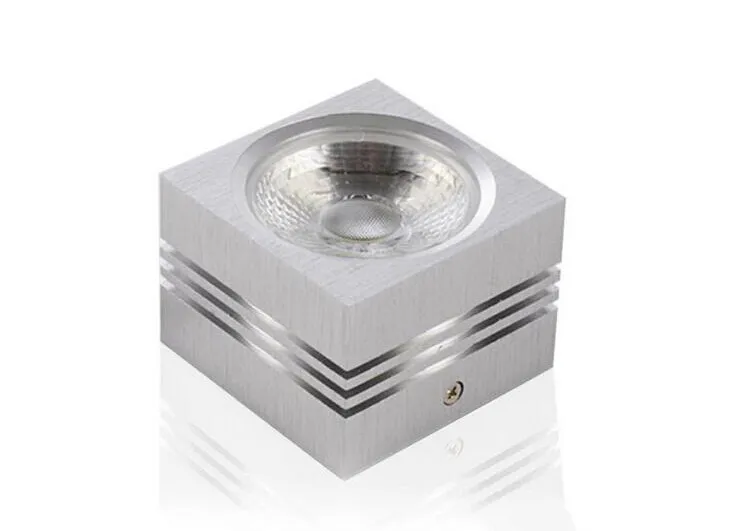 Partihandel Pris COB LED Downlight 7W 12W Dimmable 110V 120V 220V Ytmonterad LED Light Spot Square LED taklampa