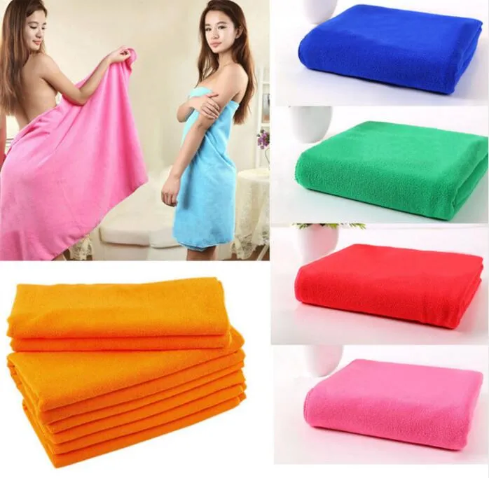 70x140cm High Quality Cleaning Towel Absorbent Microfiber Bath Beach Towel Drying Washcloth Swimwear Shower Portable Bath Travel Big Towels