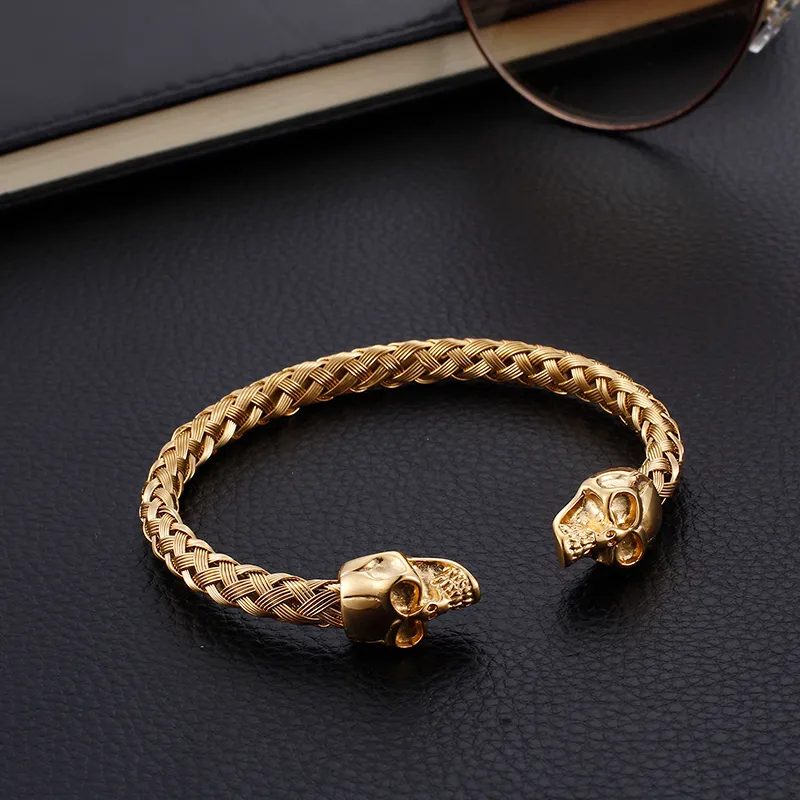 316L en acier inoxydable Gol Not Tire bracelet Skull End Bracelet Amis Gift2450154