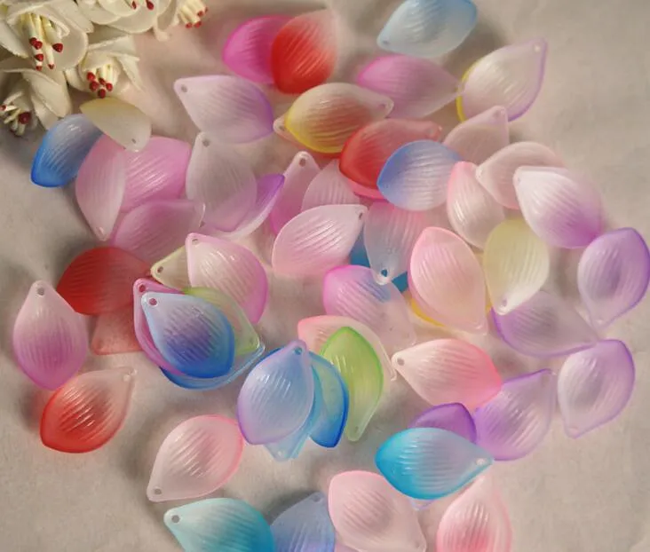 1000 pièces belles perles de feuille de fleur acrylique Transparent avec trou pour cheveux peice diadèmes bijoux Scrapbooking artisanat bricolage