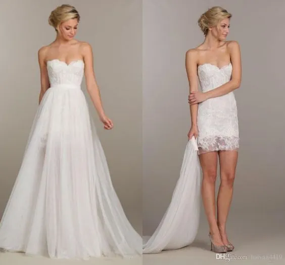 Convertible wedding dress sales long to short