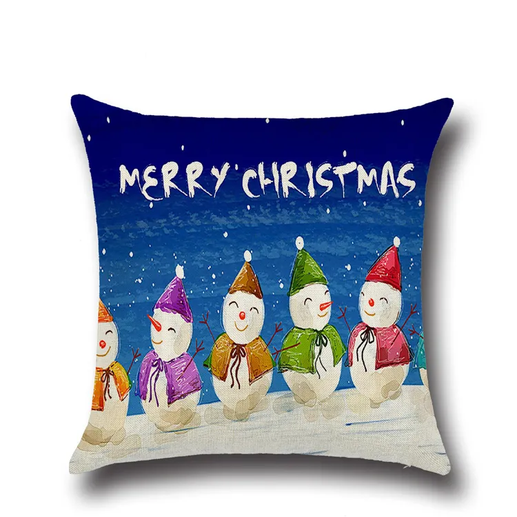 Christmas Reindeer Pillow Case XMAS Theme Deer Printing Pillow Cover Home Sofa Chair Linen Home Textiles Cushion Cover Merry Christmas Gift