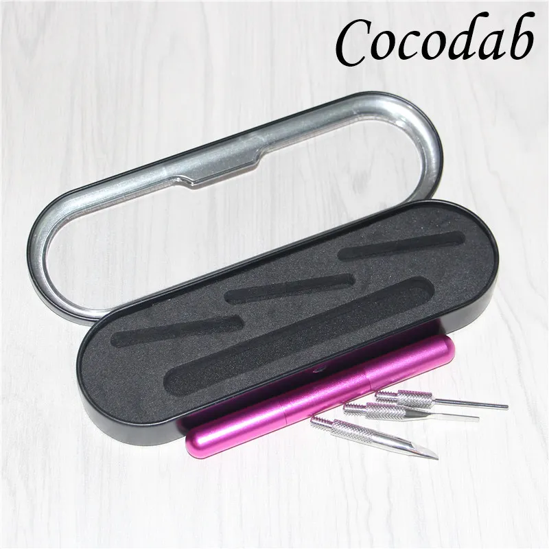 Dabber Kit Set With Tin box 3 types unique and very useable tips dabber heads For Wax Dabs jars And Silver Dabber Tool