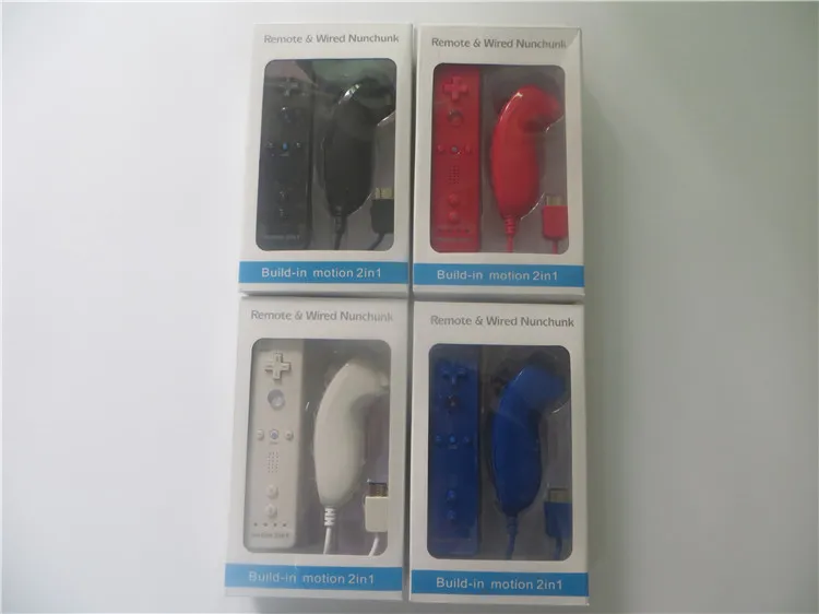 Uzaktan Hareket Plus ve Nunchuck Kontrolör için Nintendo Wii Mavi Renk Ücretsiz Kargo Dahili 5 renkler