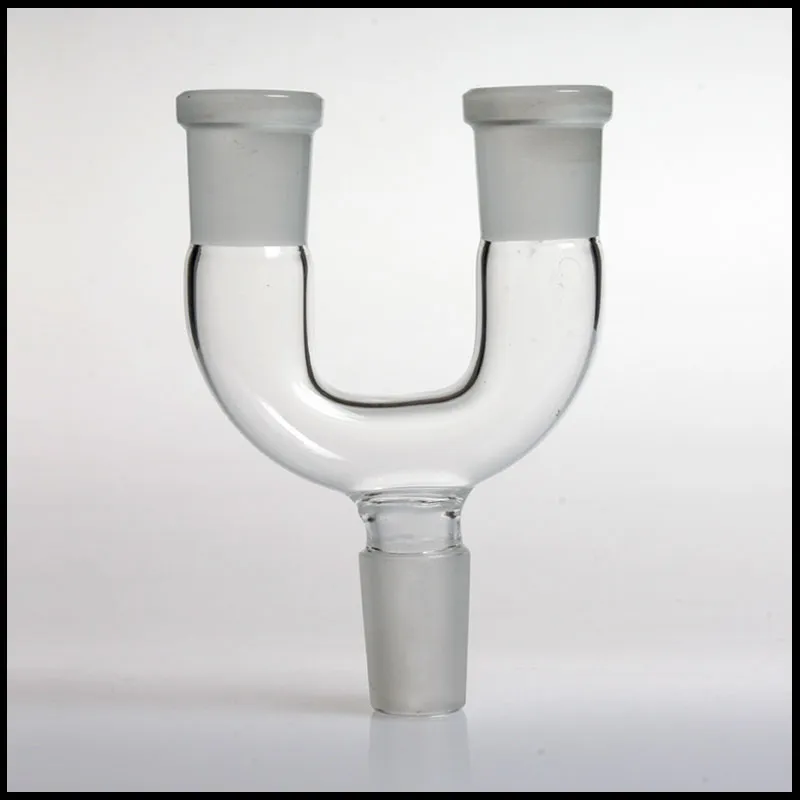 Glas-Drop-Down-Dropdown-Adapter, Doppelkopf-Adapter, 14,4 mm, 18,8 mm, männlich auf weiblich, für Wasserbongs und Pfeifen aus Glas