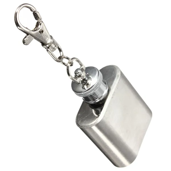 Strong Durable Portable 1oz Mini Stainless Steel Hip Flask Alcohol Wine Flagon With Keychain flask high quality