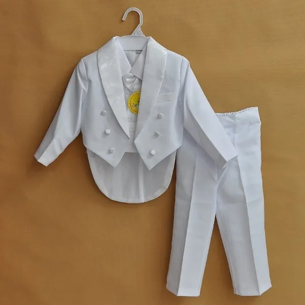 Baby Boy Pięci Kawałki Zestaw Odzieży Dzieci Smokingi Kids Formalny Wedding Garnitur Baby Boys Blazers Garnitku Czarny White 1-4 rok