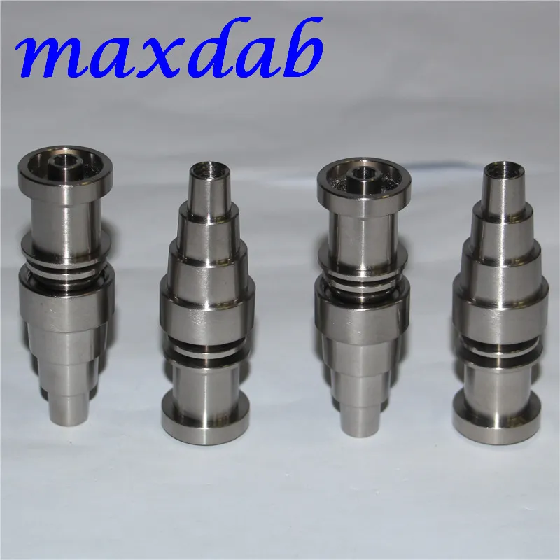 Gr2 Domeless Titanium Nails 6 In 1 Male & Female joint 10mm 14mm 18mm Glass Bong water pipe for Dabber Nail Heating Coil