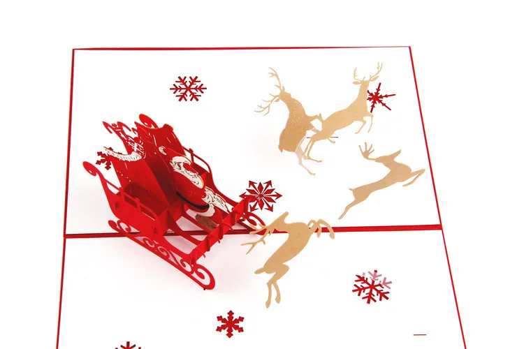 Cartoline di Natale fatte a mano Biglietto di auguri creativo Kirigami Origami 3D con cartoline di Babbo Natale Forniture feste festive