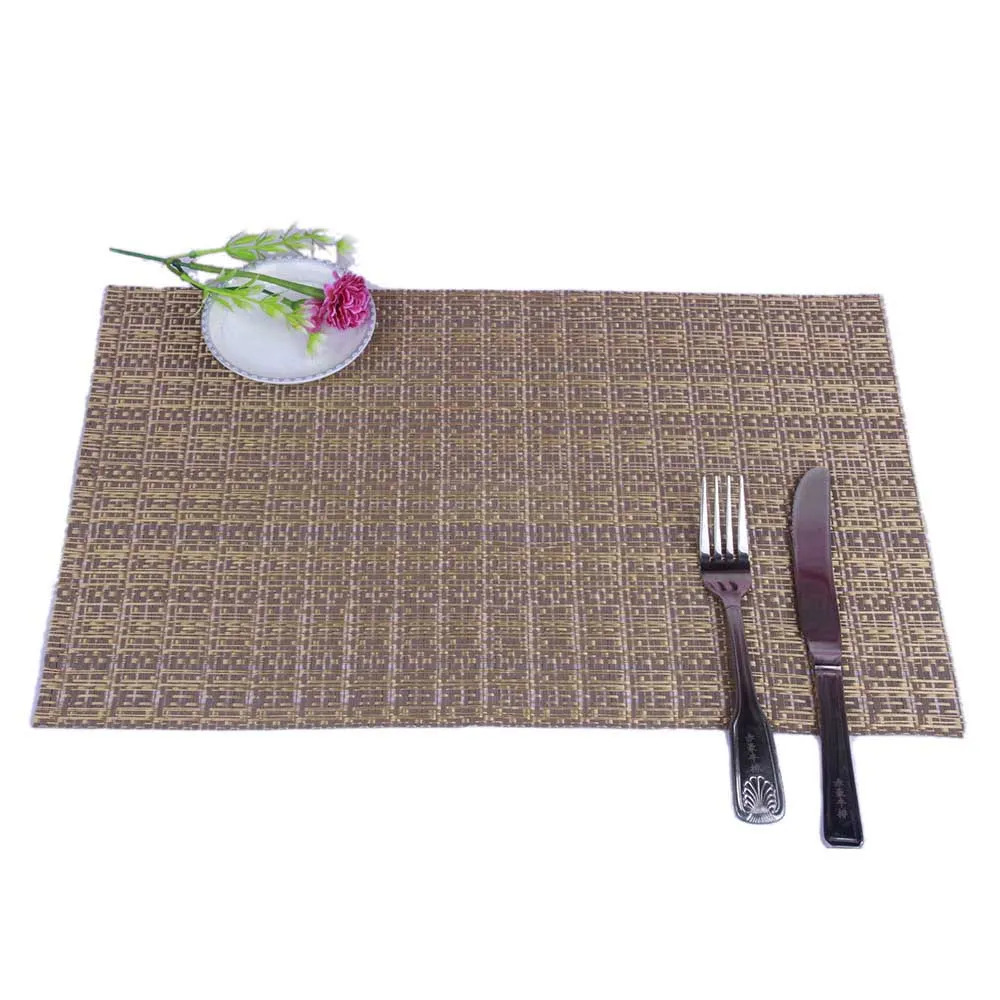 Jankng 4 Adet / grup Altın Isı Yalıtımlı Masa Mat Klasik Patchwork PVC Pad Placemat Mutfak Yemek Kase Çanak Pad Masa Mat