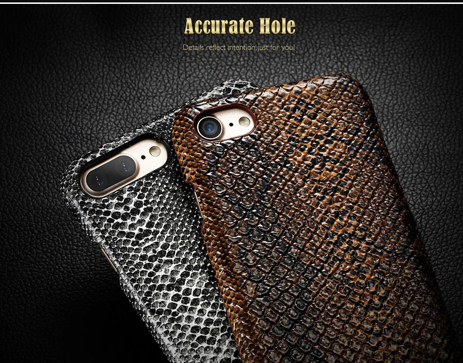 3D Snake Skin Case till iPhone 7 7 Plus Ultra Thin PU Läder + Hård PC Luxury Vintage Cover för iPhone 7 Plus Telefonväska